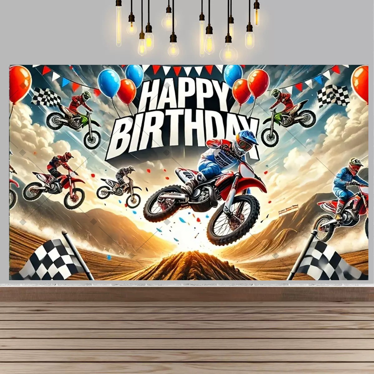 Motocross Dirt Bike Party Back - Car Accessories Banner review and price