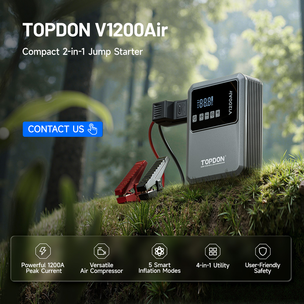 TOPDON V1200 Air 12V Jump Star - Portable Jump Starter review and price