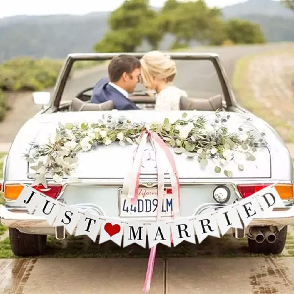 JUST MARRIED Wedding Banner Se - Car Accessories Banner review and price