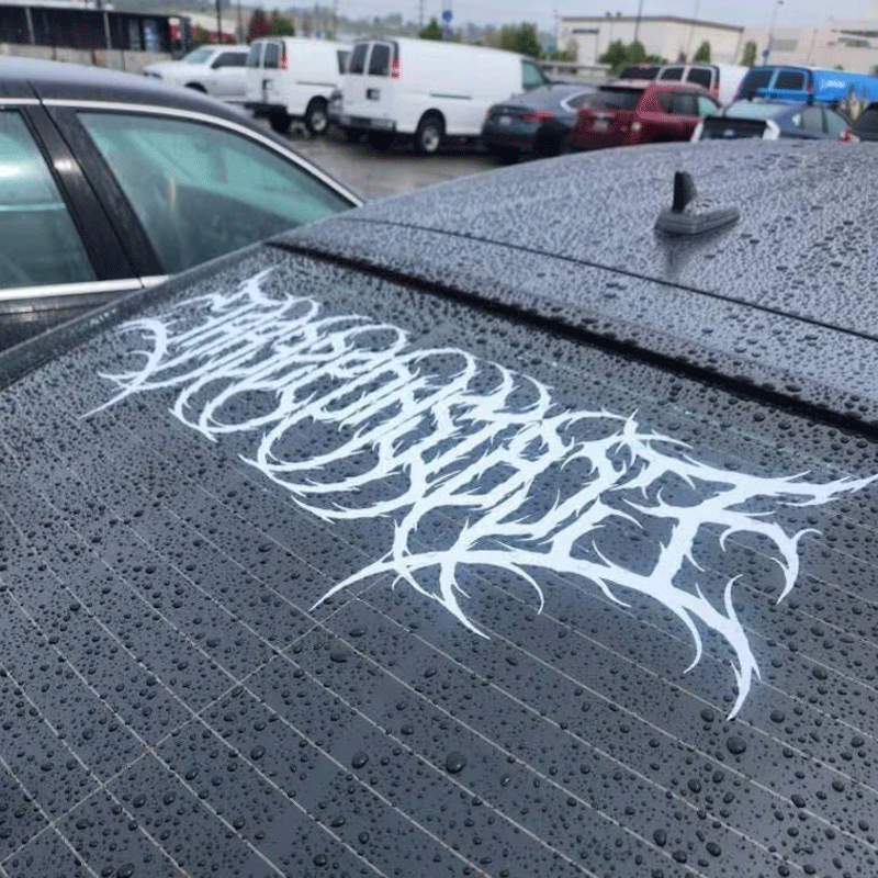 Dark Metal Style Car Stickers  - Car Accessories Banner review and price