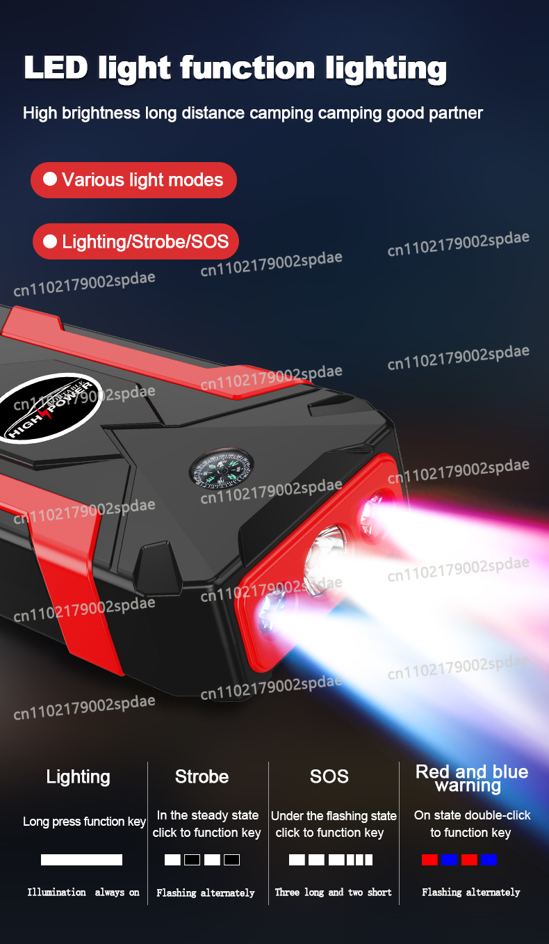 12V Jump Start Multifunction J - Portable Jump Starter review and price