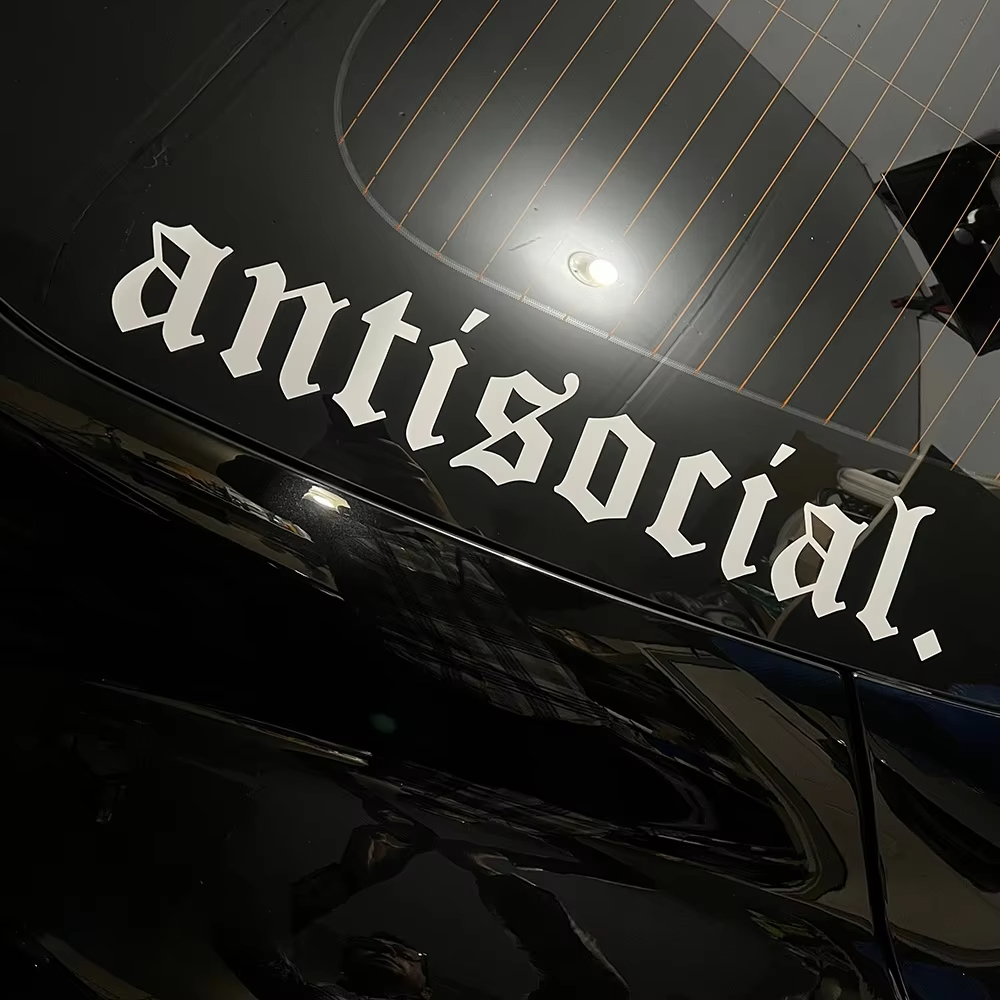1pc Antisocial Car Sticker Win - Car Accessories Banner review and price
